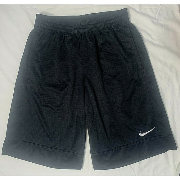 Nike Men's Polyester Athletic Shorts Black Neon Green Drawstring Size Small - Picture 1 of 7
